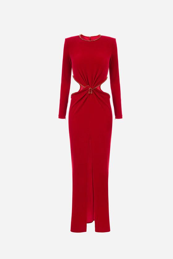 ELISABETTA FRANCHI AB21027E2 Red Carpet dress in flowing velvet