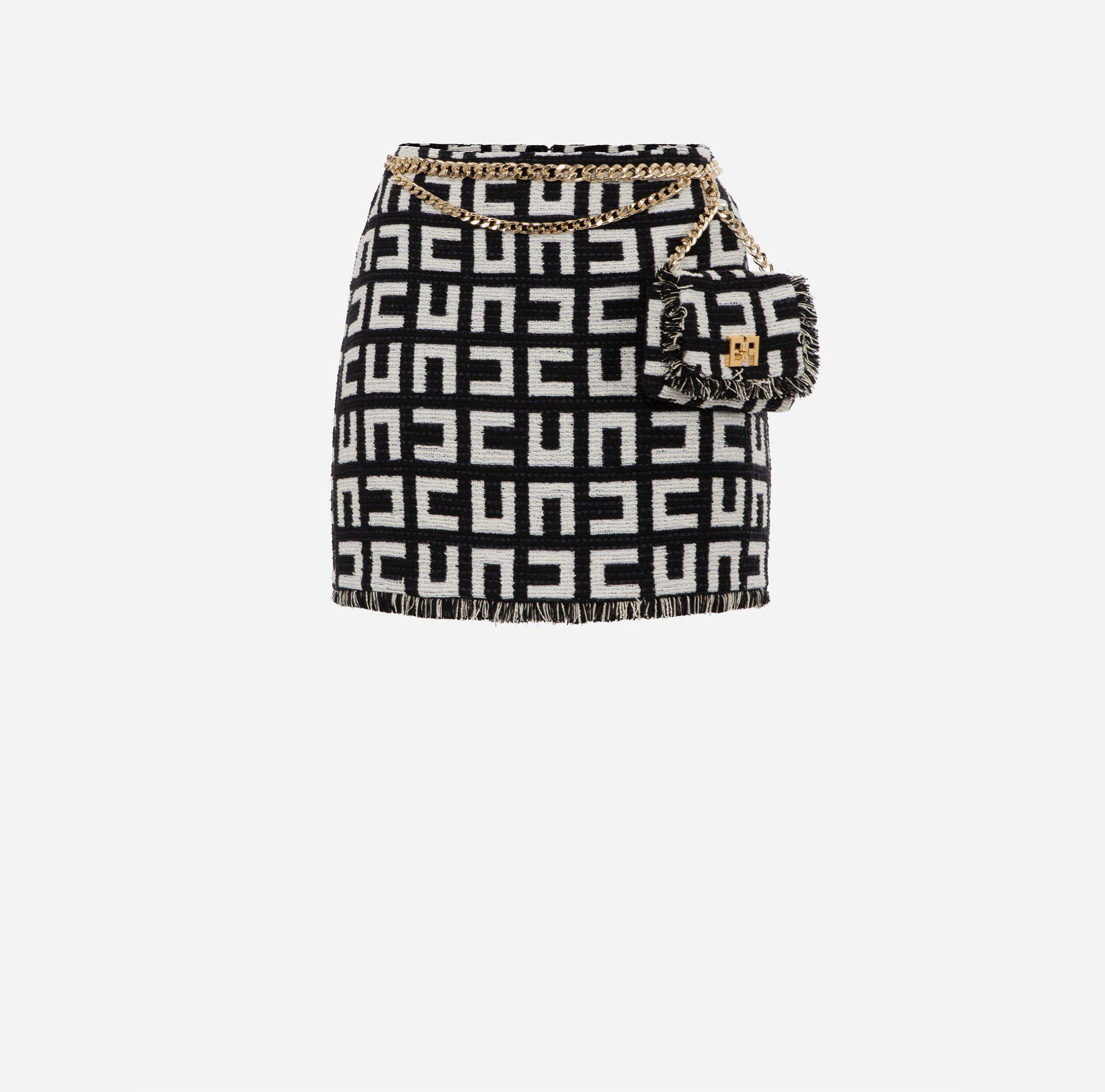 ELISABETTA FRANCHI GO04632E2 Miniskirt in jacquard tweed